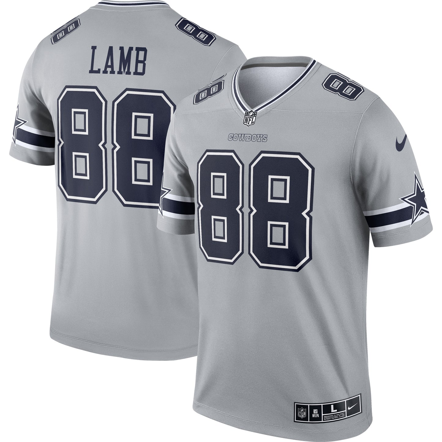 CeeDee Lamb Dallas Cowboys Nike Inverted Legend Jersey - Gray